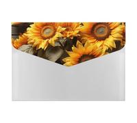 Plants Theme Sunflower Folder Water-Resistant Accordion Files Organizer Moisture-Proof Expanding File Folder Pockets Reusable Clear File Folders Files Bags Document Holder