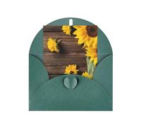 Plants Theme Sunflower Print Blank Greeting Cards, Love Buttons, Pearl Paper Envelopes Suitable For Various Occasions - Anniversary Cards, Thank You Cards, Holiday Cards, Wedding Cards