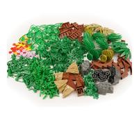 Plants Tree Building Blocks Accessories- Bulk Botanical Parts and Pieces, Flower Leaves Forest Jungle Park Bricks, Animals Farm Grass for Blocks Garden House Decor, Toys Compatible with Major Brands