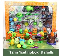 Plants vs Zombies 2 Playset Cactus Peashooter Coconut Cannon Genuine Game scene Figure Ornaments Soft Silicone Birthday Gift boy 686-35 NO BOX