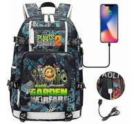Plants Vs. Zombies Usb Student Laptop Backpack - 18 Inch, Ideal For Youth & Students, Men & Women, With Casual & Traveling Bag Features 5