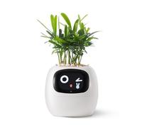 PLANTSIO Smart pet Planter Robot Guidance on Plant Care with Emojis, Adorable Plant Companion with Rich Gesture Interaction, Neat Desk Setup Gift (White)
