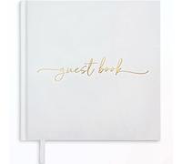 Plantvibes Premium Wedding Guest Book - 72 Pages Premium Paper, Thick Paper, It Does Not Press, Vintage Style, with Golden Title - Ideal for Weddings, Anniversaries, Birthdays, Christenings