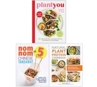 PlantYou, Nom Nom Chinese Takeaway In 5 Ingredients & Natural Plant Protein Cookbook 3 Books Collection Set