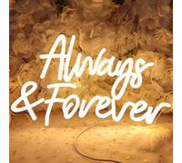 Planzo Always & Forever LED Neon Sign Light Wedding Birthday Wall Decor
