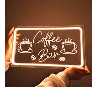 Planzo Coffee Bar Neon Sign Light for Restaurant Coffee Shop Cafe Bar Beer Pub Store Ad Window Display LED Coffee cup Kitchen Bedroom Man Cave Home Birthday Party Wall Sign Decor 5V USB