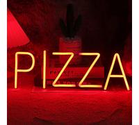 Planzo PIZZA Neon Sign Light for Restaurant Coffee Shop Bar Pub Business Store Advertising Window Display LED Pizza Sign Kitchen Bedroom Kid Room Home Party Cool Wall Decor 5V USB Red