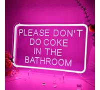 Planzo Please Don't Do Coke In The Bathroom Pink LED Neon Sign Home Bedroom Bathroom Game Room Bar Store Wall Art Decor Sign Birthday Party Christmas Gifts 15.75" X 9.84" Indoors 5V USB