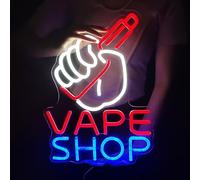 Planzo VAPE Shop Neon Sign for Smoke Shop LED Light Up E-cigar Business Store Sign Logo Wall Decor Neon Night Light Birthday Christmas Dad Husband Gift 5V 15.75"