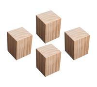 PLAOEGCN 4 PCS Square Solid Wood Furniture Raisers Heavy Duty Pine Bed Risers Sofa Table Leg Risers Adds 3-20cm Height(4 x 4 x 4cm)