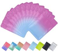 Plaphy 100pcs Resealable Mylar Bags, Ziplock Foil Bags(Purple&Blue, 9x16cm) | Heat-Sealable Aluminum Foil-Lined Pouches for Food Storage, Matte Sample Bags for Accessory Packaging, Retail & Business Use