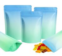 Plaphy 100Pcs Resealable Stand-up Pouches (Blue and Green, 16 x 24 cm) | Heat-Sealable Ziplock Mylar Bags, Aluminium Foil Bags for Food Storage, Snacks, Sweets, Ideal for Packaging & Retail Display