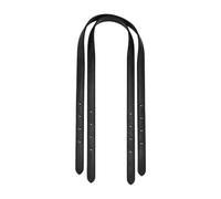 Plapoe 1 Pair 0.5 inch Wide Cowhide Leather Replacement Handles Pebble Purse Straps for Tote Bags Shoulder Bags, Matt Black, 1 / 2