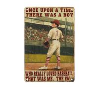 Plaque Baseball Once Upon A Time There Was A Who Really Loved Baseball It Was Me Vintage Iron Painting Decorative Tin Signs For Bathroom Home Cafe 30X20Cm