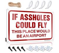 Plaque Beautiful Mens Home Decor - If Assholes Could Fly This Place Would Be An Airport Nice Rustic Style Artwork For Backyard(30X40CM)