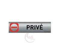 Plaque de porte aluminium brossé imprimé -Dimensions 200 x 50 mm - Double face adhésif au dos - Impression UV directement sur l'aluminium (Pas de contre collage) (privé 3)