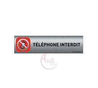 Plaque de porte aluminium brossé imprimé -Dimensions 200 x 50 mm - Double face adhésif au dos - Impression UV directement sur l'aluminium (Pas de contre collage) (téléphone interdit)