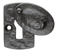 Plaque Design Antique Covered Escutcheon Euro Profile 43 x 29mm Black Antique