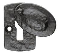 Plaque Design Antique Covered Escutcheon Euro Profile 43 X 29mm Black Antique
