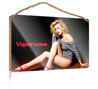 Plaque for Front Door A Woman in Red High Heels Sitting On The Floor Teens Stuff Bar Signs for Home Decor(15X28CM)