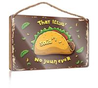Plaque For Front Door Thirsty Taco: The Ultimate Dehydration Warning! Wooded Sign Kitchen Funny Sign Office Decor(15X28CM)