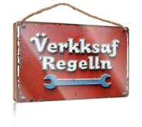 Plaque For Front Door Workshop Rules: Essential Tools For Safety And Efficiency Wooded Sign Kitchen Funny Sign Office Decor(23X35CM)