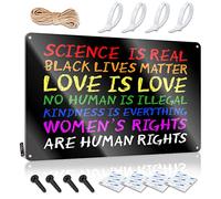Plaque Kitchen Accessories Decor Wall Art - Science Is Real Black Lives Matter Blm Love Rainbow Custom Old-fashioned Retro Style Decoration For Lake(30X40CM)