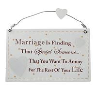 Plaque Marriage Is Finding Someone to Annoy for the Rest of your Life Sign F1607E