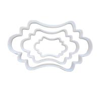 Plaque Mirror Plate Panel Shape Cookie Cutter Dough Biscuit Pastry Stencil Sharp Name Frame Award Prize Fondant (Small)
