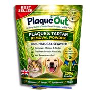 PLAQUE OUT 200g Pouch - Plaque Off Remover - 100% Natural Seaweed Powder for Dogs & Cats - Dog Teeth Cleaning, Plaque Removal, Pet Dental Care, Bad Breath, Gum Care and Tartar Control