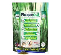 PLAQUE OUT 450g Pouch - Plaque Off Remover - 100% Natural and Organic Seaweed Powder for Dogs & Cats - Dog Teeth Cleaning, Plaque Removal, Pet Dental Care, Bad Breath, Gum Care and Tartar Control