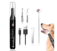 Plaque Remover, Multifunctional Plaque Remover for Teeth, Waterproof Tooth Brushing Kit for Pet Tartar and Stain Cleaning with 5 Adjustable Modes, Rechargeable Dog and Cat Plaque Remover Tool (Black)