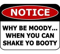 Plaque Wall Decor Notice Why Be Moody When You Can Shake Yo Booty Sign Aluminum Metal Tin Sign Aluminum Metal Sign 8X12 Inches