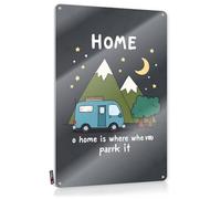 Plaques Bar Decor For Home Ready To Hang - Home Is Where We Park It: A Camping Adventure Fun For Garden(20X30CM)