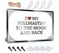 Plaques Soft Bath Waterproof Artwork, Preppy Retro Print For Cafe Pub Garage Bar | Must Pre-drilled Custom I Love My Bullmastiff To The Moon And Back(30X40CM)