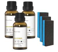 Plas-tic Parts Crystal Coating Car, 3 pack 30ml Car Pla-stic Revitalizing Coating Agent, Car Plas-tic Restorer Interior, Plas-tic Parts Refurbish Agent for Car, Plas-tic Refreshing Coating with Sponge