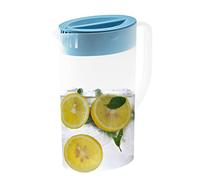 Plas-tic Water Jugs with Lid and Handle, 1.5L/2L Juice Pitcher for Fridge, Hot/Cold Water Pitcher Drink Containers for Lemonade Beverage Milk Iced Tea, Water Carafe Jugs for Home Restaurants Picnic
