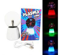 Plasma Ball Lamp - 3-Inch Touch-Activated Light Ball with 7-Color Base, USB-C Powered Static Electricity Sphere, Cool Sci-Fi Desk Decor for Gaming Room, Bedroom, Office - for Kids & Adults