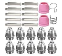Plasma Cutter Cutting Torch Tip Nozzles Consumables Kit,24PCS Plasma Cutter Consumables Kit, Fits AG-60 SG-55 WSD-60 for CUT60 LGK-60, Includes Electrodes, Nozzles, Cups Blocks