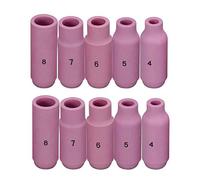 Plasma Cutting TIG Alumina Nozzles Ceramic Shield Cups Shroud 10N50 4# 6.5mm, 10N49 5# 8.0mm, 10N48 6# 9.5mm, 10N47 7# 11.0mm, 10N46 8# 12.5mm for QQ300 PTA DB SR WP 17 18 26 TIG W