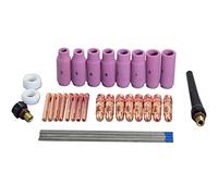 Plasma Cutting TIG Collet Bodies Alumina Nozzles Ceramic Cups 10N Series 2% Lanthanate Tungsten Electrodes WL20 Sky Blue Assorted Size Kit for PTA DB SR WP 17 18 26 TIG Welding Tor