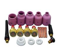 Plasma Cutting TIG Gas Lens Collet Bodies 10N 45V Jumbo Large Diameter Alumina Nozzle Ceramic Cups 57N75 6#, 57N74 8#, 53N88 10#, 53N87 12#, 53N89 15# kit for DB SR WP 17 18 26 Wel