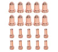 Plasma Cutting Torch NOZZLES ELECTRODES 20PCS Brass Strong HIGH Temperature Resistant Set, Suitable Long Term USE IPT 80 PTM 80