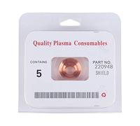 Plasma Shield Cap - Durable Copper, Essential Plasma Cutting Tool, Carbon Steel & Stainless Steel Cutting, 5 Pieces Set
