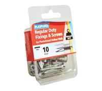 Plasplug Regular Duty Fixings And Screws (Pack Of 20) Silver (7mm)