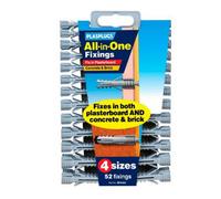Plasplugs All In One Better Value Fixings (Pack Of 52) Grey (Pack Of 52)