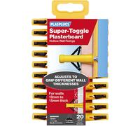 Plasplugs Heavy Duty Super Toggle Hollow Wall Cavity Anchors Pack of 20