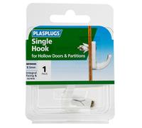 Plasplugs High-Tensile Steel C-Hook Hollow Door Anchor M3 (L)47mm