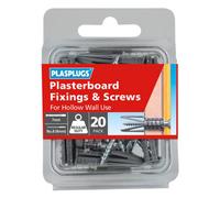 Plasplugs High-Tensile Steel Countersunk Hollow Wall Anchor (Dia)7mm (L)36mm, Pack Of 20
