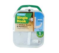 Plasplugs Hw124 Hollow Door Hook White